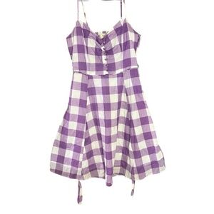 Heritage 1981 Cotton Purple and White Sleeveless Casual Sundress